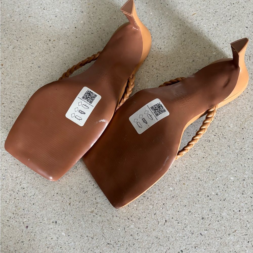 Tan Braided Strap Sandals by ASOS NWT - Picture 5 of 8